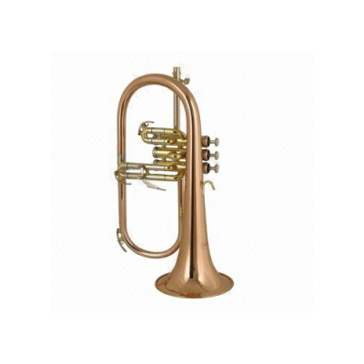 Flugelhorn dourado em fundo branco