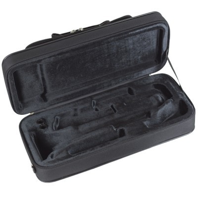 Estojo de transporte preto para instrumento musical com interior em tecido macio