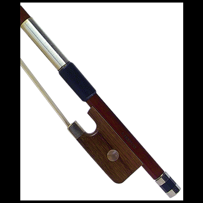 Arco para violino de madeira e metal com almofada preta