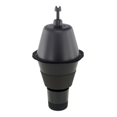 Produto preto cónico com várias partes de plástico encaixadas