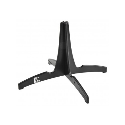 Suporte triangular preto para instrumento musical com logótipo BG