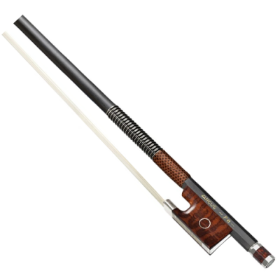Arco de violino madeira castanha e preta com crina clara
