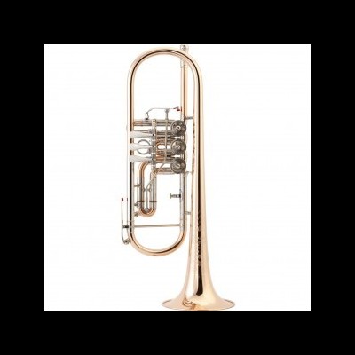 Trompete dourado metal com três pistões