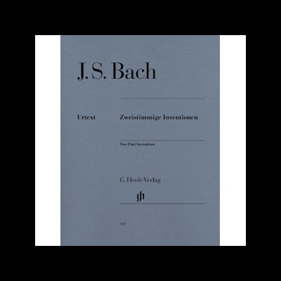 Capa azul de livro de música com texto J. S. Bach e informações editoriais