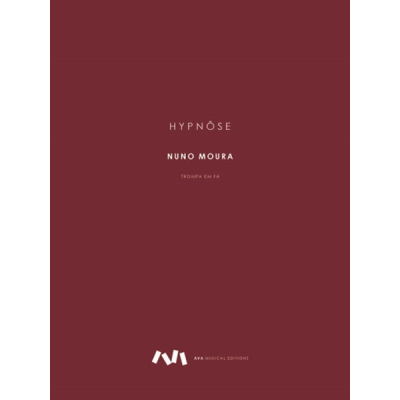 Capa de partitura musical com fundo bordeaux e texto branco