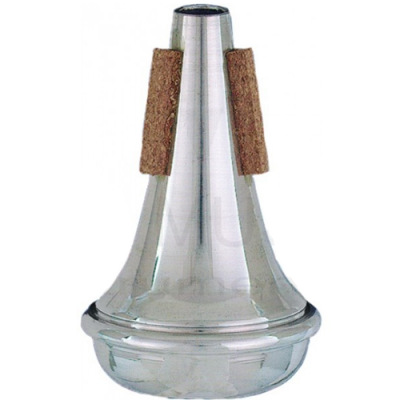 Abafador de metal prateado com detalhes em cortiça castanha