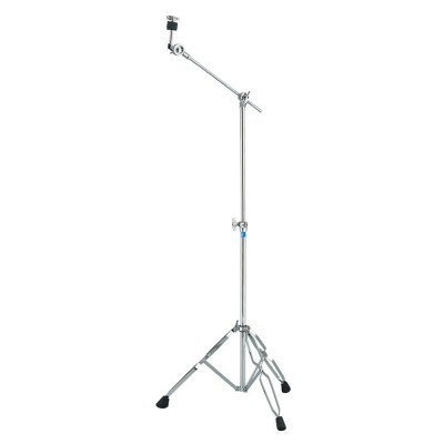 Suporte metálico cromado para microfone com base trípode