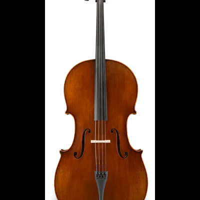 Violoncelo de madeira castanha com quatro cordas