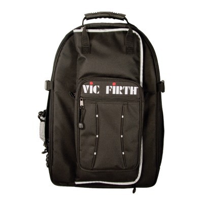 Mochila preta VIC FIRTH com bolso frontal e alças