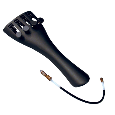 Ponte para violino preta com parafusos e cabo preto