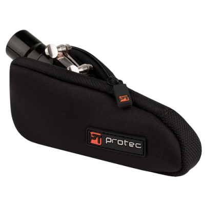 Bolsa preta para acessórios de instrumentos musicais com etiqueta PROTEC e fecho zip