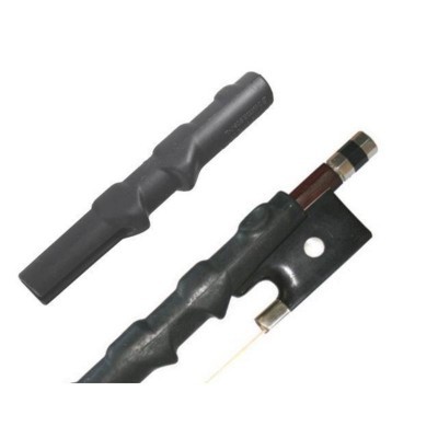 Arco para violino com madeira castanha e revestimento preto texturizado