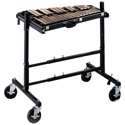 Xilofone em estrutura metálica preta com rodas