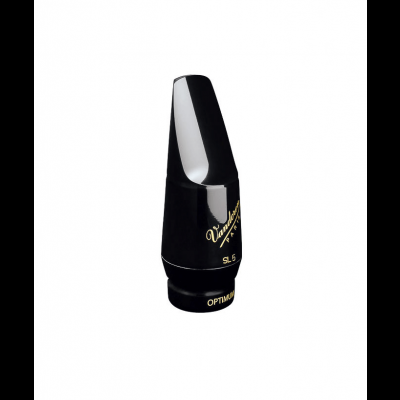 Boquilha de saxofone preta com escrita dourada