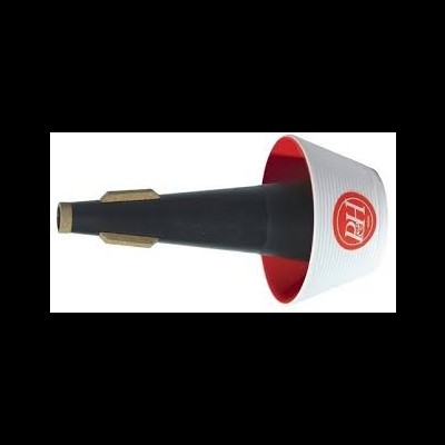 Abafador para trompete branco com interior vermelho e marca H&H