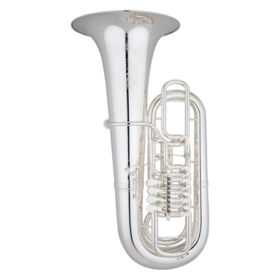 Tuba de metal prateado com válvulas