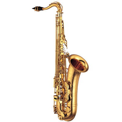 Saxofone tenor dourado brilhante com bocal preto