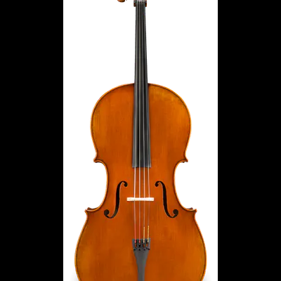 Viola de madeira castanha clara com cordas e cravelhas