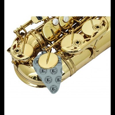 Parte inferior de saxofone dourado com palheta BK protegida