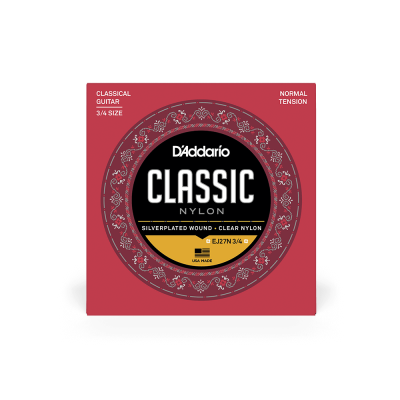 Embalagem vermelha de cordas de guitarra clássica D'Addario Classic Nylon