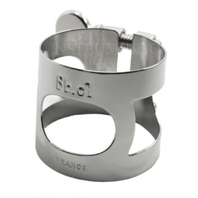 Abraçadeira de metal prateado para instrumento musical com parafuso de ajuste