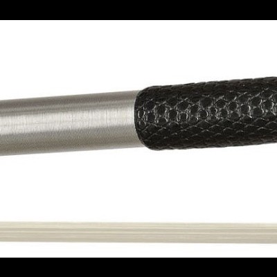 Arco para instrumento de cordas com madeira clara e nervura preta