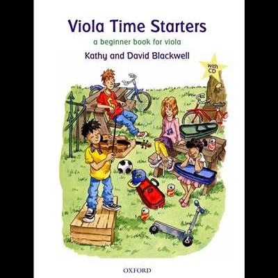 Capa de livro para iniciantes de viola com ilustração de crianças ao ar livre