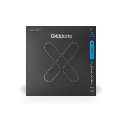 Pacote de cordas para guitarra clássica D'Addario XT com cobre prateado em embalagem preta