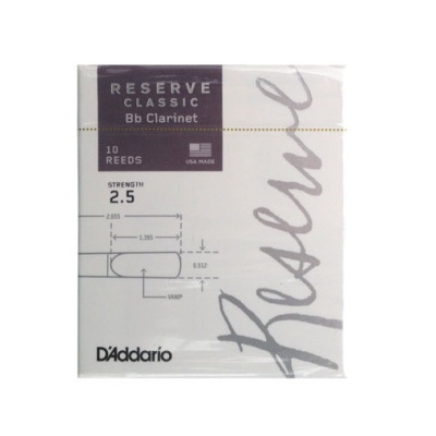 Embalagem de palhetas RESERVE CLASSIC para clarinete Bb da marca DAddario