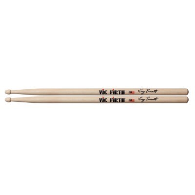 Par de baquetas de bateria de madeira natural com gravações VIC FIRTH e Tony Gwynn