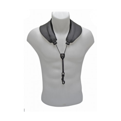 Suporte para pescoço preto com gancho em manequim branco