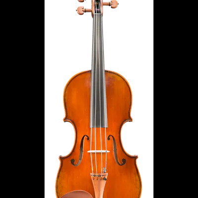 Violino castanho em madeira com quatro cordas