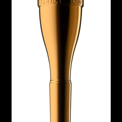 Bocal de metal dourado para instrumento de sopro com texto RISKEY 806