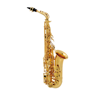 Saxofone tenor dourado com boquilha preta