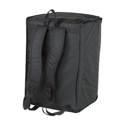 Mochila preta retangular de tecido com alças acolchoadas