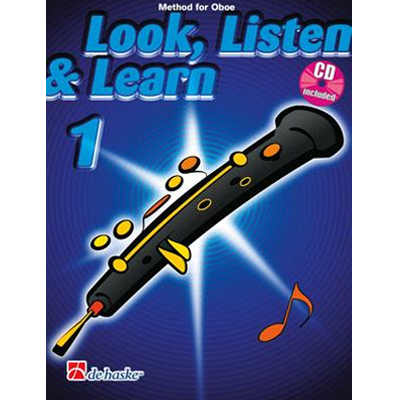 Capa de livro método para oboé com clarinete e texto