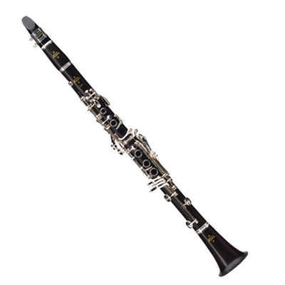 Clarinete preto com teclas metálicas prateadas