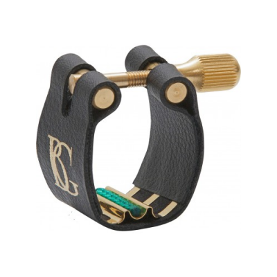 Braçadeira para instrumento musical preta e dourada com parafuso ajustável