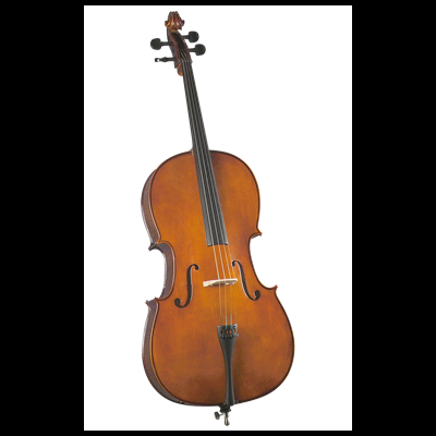 Violoncelo em madeira castanha