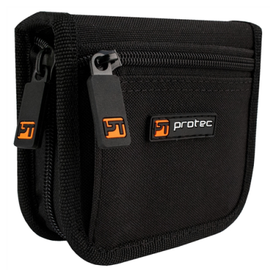 Bolsa preta Protec com fechos de correr e logótipos