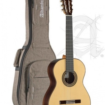 Guitarra clássica de madeira com capa cinzenta Quantum