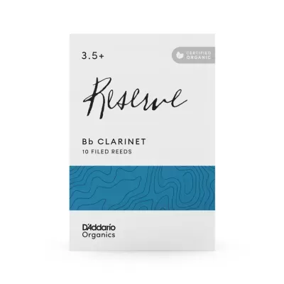 Embalagem branca e azul para palhetas de clarinete Bb Reserve