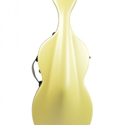 Estojo rígido amarelo para violoncelo com etiqueta colorida Shamrock by Bam