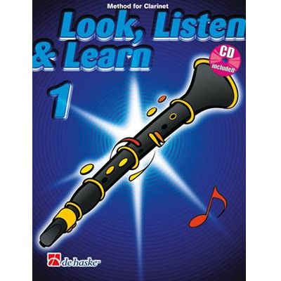 Capa de livro de método para clarinete com clarinete desenhado e texto