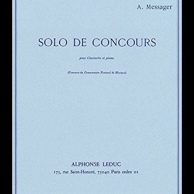 Capa azul clara de partitura musical SOLO DE CONCOURS de A. Messager