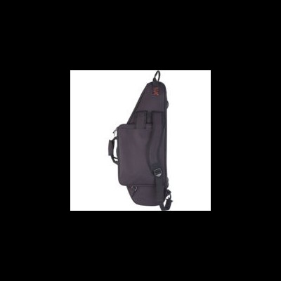 Bolsa de transporte preta com vários bolsos e alças ajustáveis