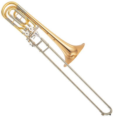 Trombão dourado e prateado com acabamento brilhante