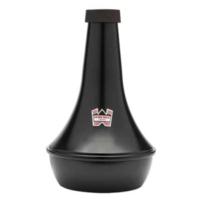 Sordina preta para trompete com logotipo Denis Wick.