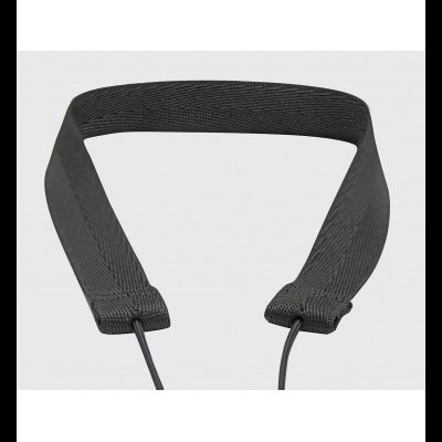 Correia preta para câmara com fivelas e textura entrelaçada