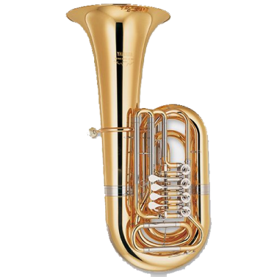 Tuba dourada polida marca Yamaha
